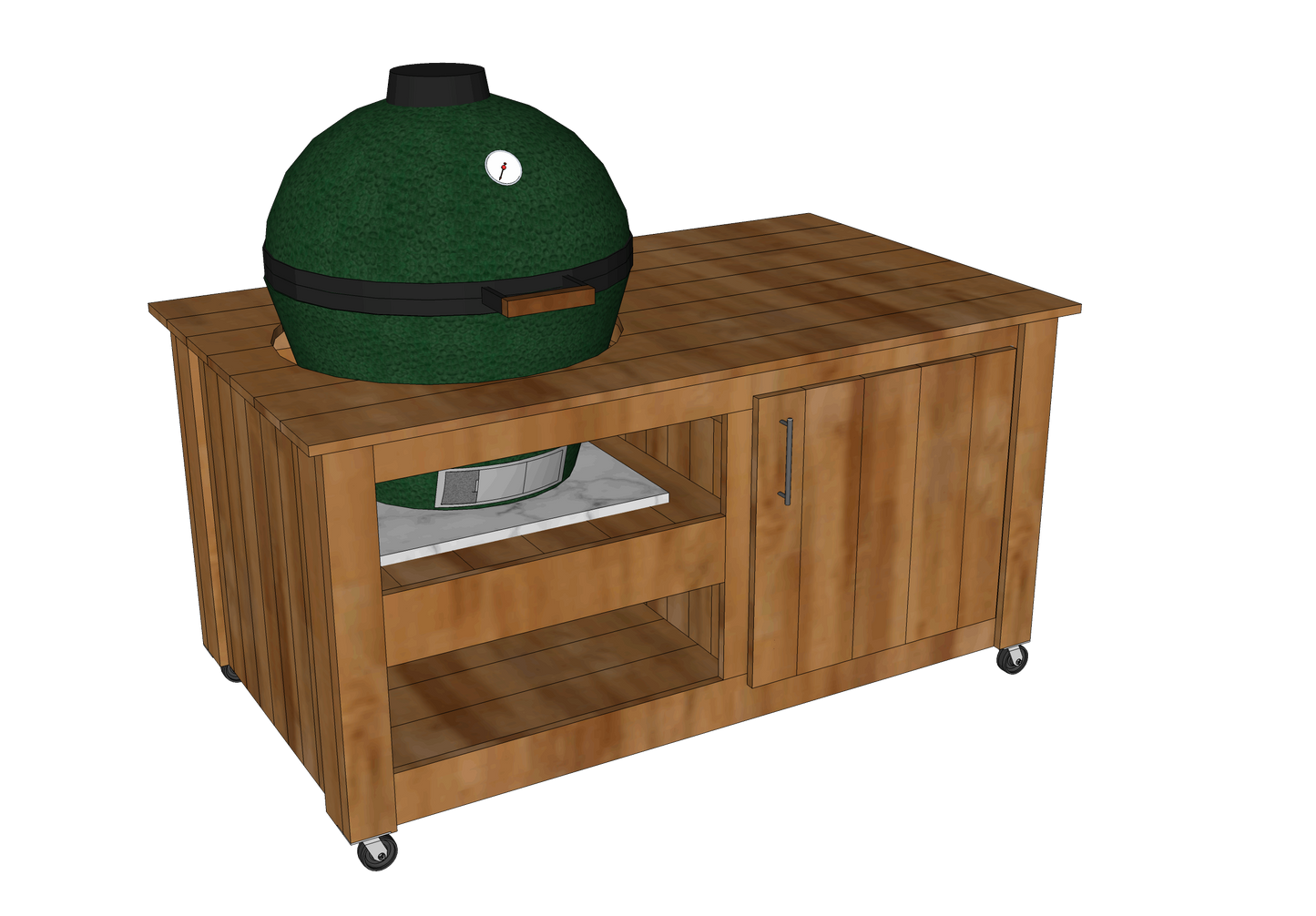 Classic Sidecar Grill Table Plans for XL Green Eggs