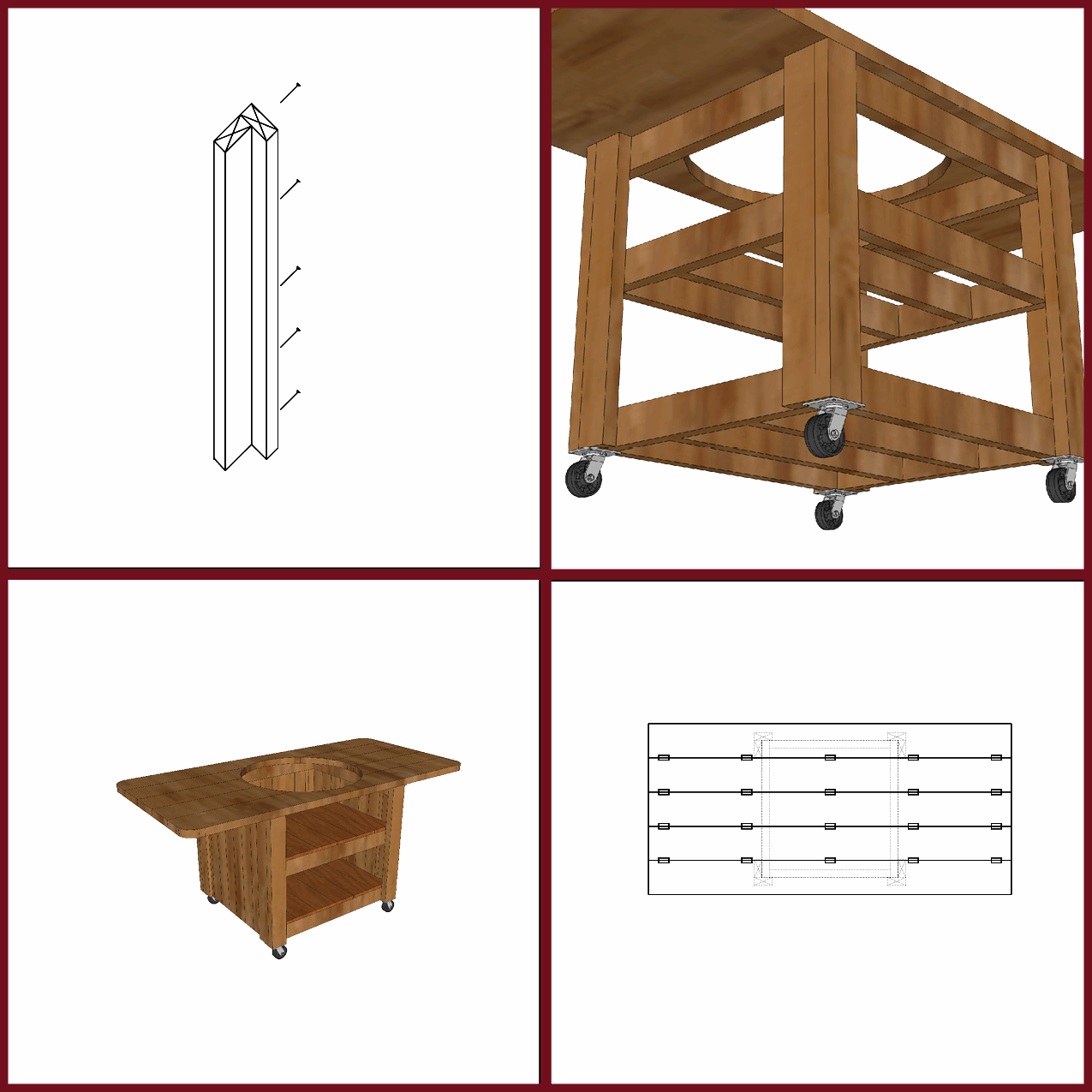 Modern Compact XL Green Egg Table for X-Large Eggs