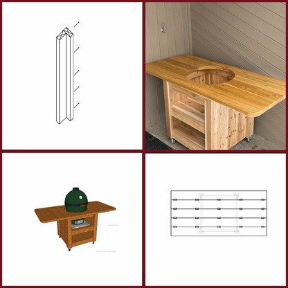 Modern Compact Big Green Egg Table for Large Eggs