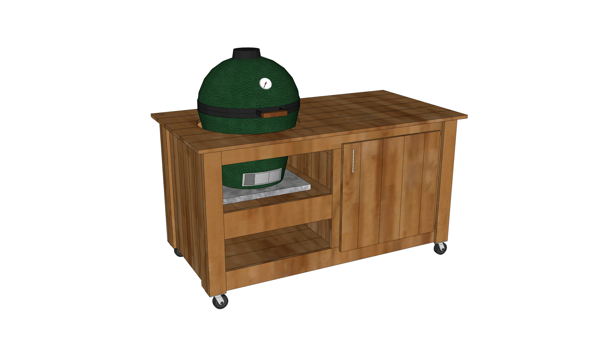 Classic Sidecar Grill Table Plans for Large Green Egg