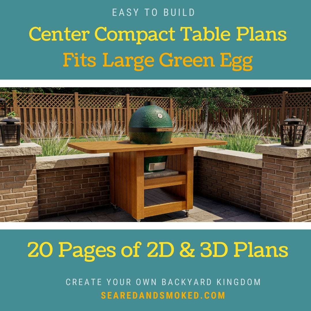 Modern Compact Big Green Egg Table for Large Eggs