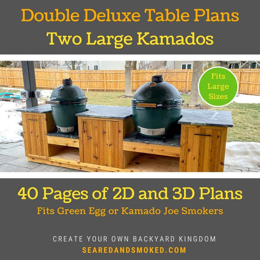 Green Egg Outdoor Kitchen Plans for Two Large Eggs