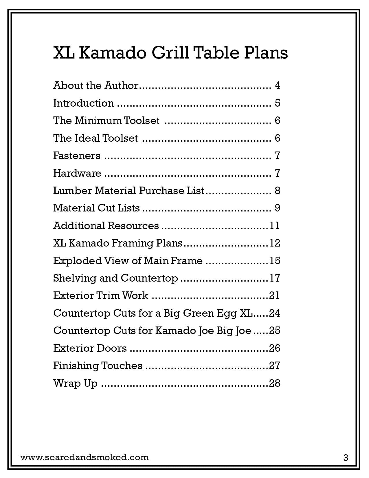 Center Cut XL Green Egg Table Plans - Fits XL Kamados