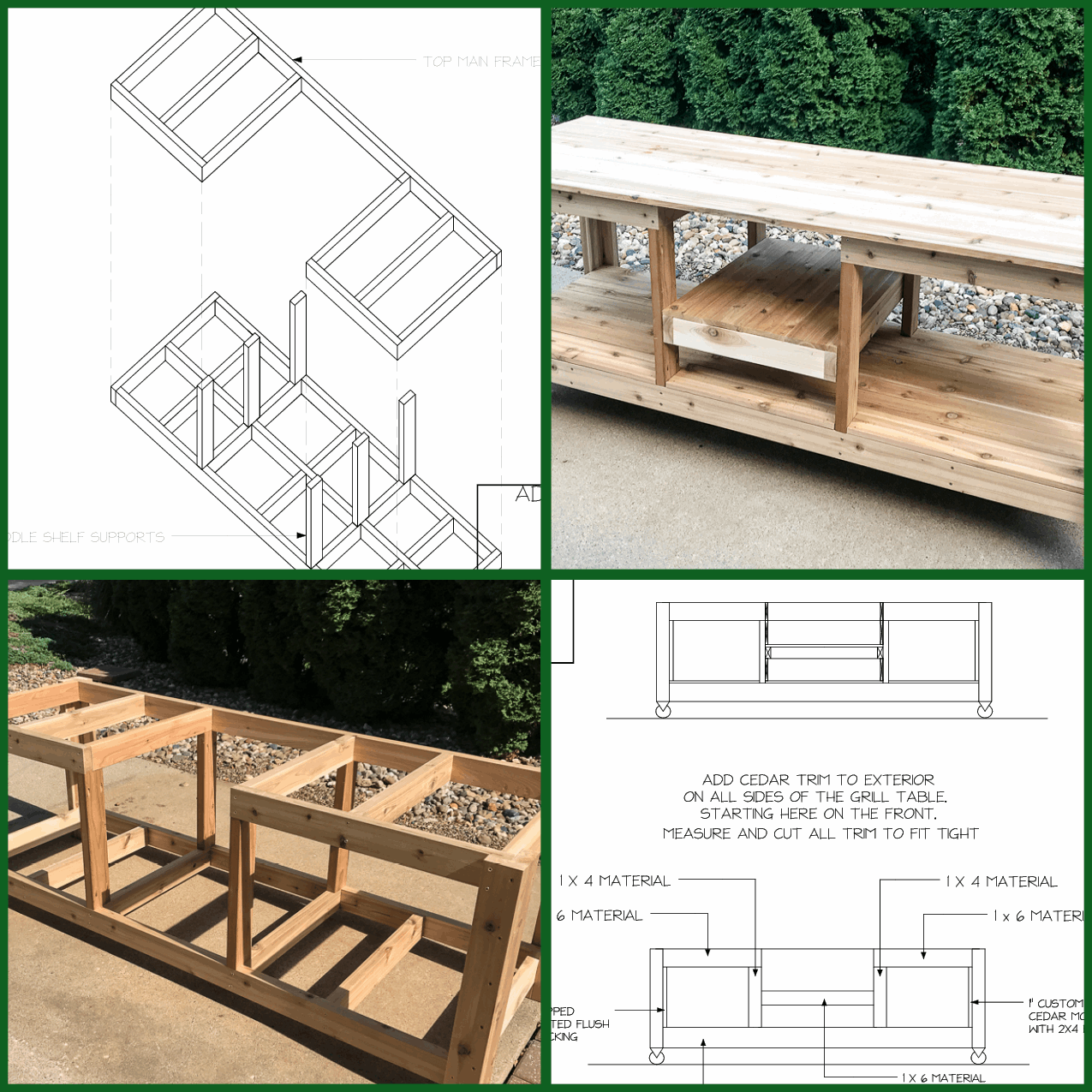 Center Cut XL Green Egg Table Plans - Fits XL Kamados