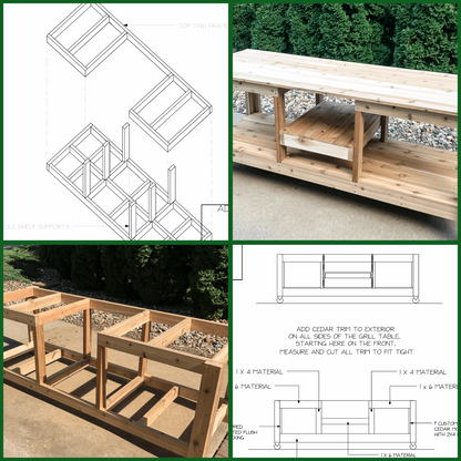 Center Cut XL Green Egg Table Plans - Fits XL Kamados