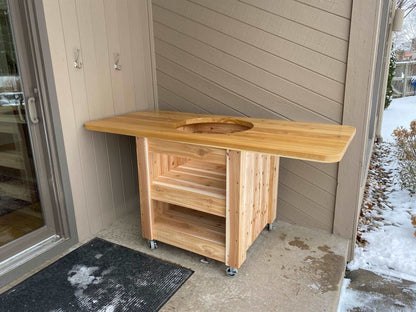 Modern Compact Big Green Egg Table for Large Eggs