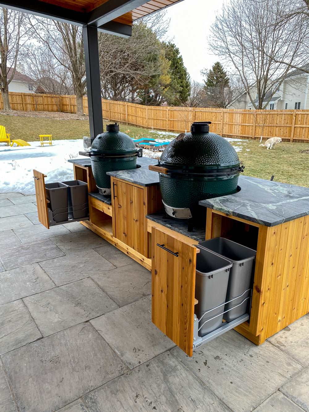 Green Egg Outdoor Kitchen Plans for Two Large Eggs