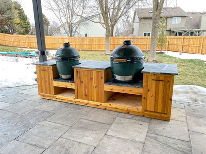 Green Egg Outdoor Kitchen Plans for Two Large Eggs